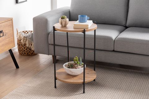 WEBLONYA DEKORATİF SEHPA, YUVARLAK, CEVİZ