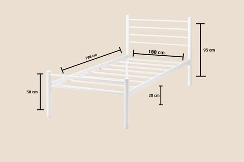 EVGER METAL KARYOLA, K10, BEYAZ, 100X200