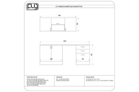 KAMER HAZIR MUTFAK DOLABI 220 CM