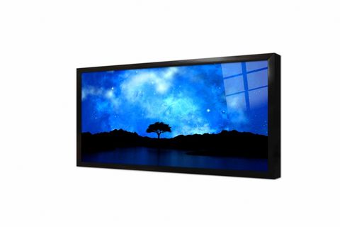 TEK AĞAÇLI GECE MANZARA CAM TABLO, ÇERÇEVESİZ, 40X80, C02000260