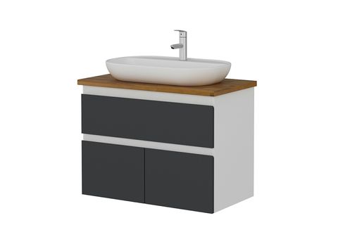NİKA BANYO DOLABI ALT 85CM AS2K1Ç TZG BEYAZ ANTRASİT