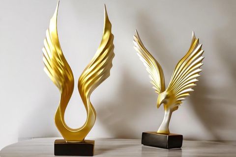 SOYUT KANAT ANKA KUŞU OBJE SET, GOLD