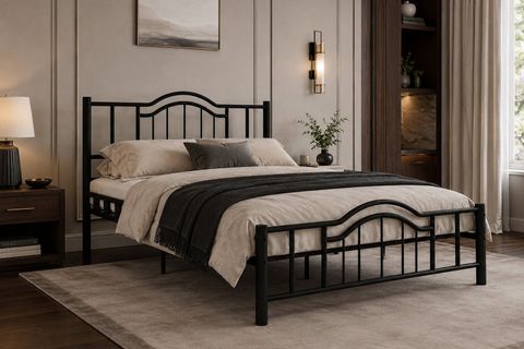 ARGİMO BELİNAY FERFORJE KARYOLA, SİYAH, 160X200