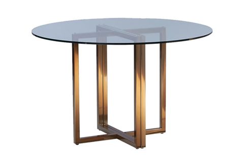 POTRİCA YUVARLAK YEMEK MASASI, ESKİTME PİRİNÇ, 130X130