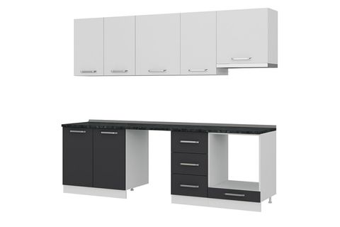 MİNAR 255 CM MUTFAK DOLABI BEYAZ ANTRASİT 255 A13