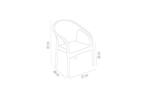 HOLİDAY EGE BAHÇE BALKON KOLÇAKLI SANDALYE RATTAN DESENLİ KOLTUK