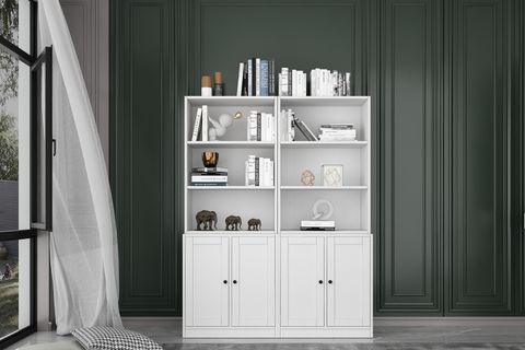 BKCONCEPT 4 KAPAKLI RAFLI KİTAPLIK, 130 CM, BEYAZ, KTP-1291