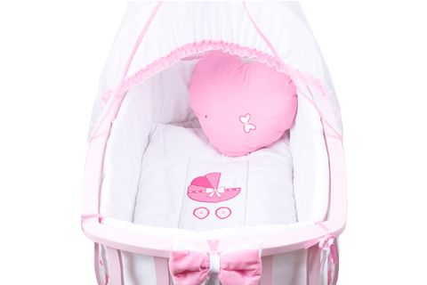 OTANTİK LÜKS SALLANIR SEPET BEŞİK, PEMBE, 60X90