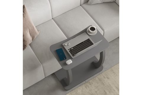 HULK TEKERLEKLİ GENİŞ YAN SEHPA, ANTRASİT