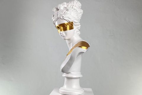 DIANA GOLD MASK AND BELT POP ART DEKORATİF ROMA YUNAN HEYKELLERİ