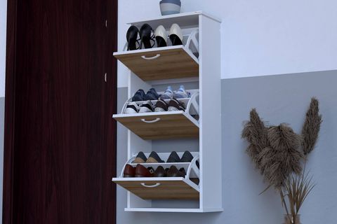 VARBİ ASMA 52 CM 3 DÜŞER KAPAKLI AYAKKABILIK, MEŞE