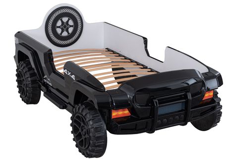 JEEP SÜPERLÜX LEDLİ ARABALI YATAK, SİYAH, 90X190