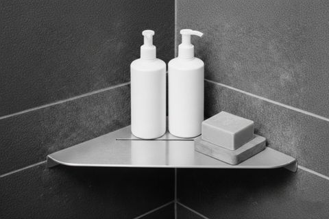 PASLANMAZ ÇELİK BANYO KÖŞE RAFI, GÜMÜŞ GRİ, 1515 CM