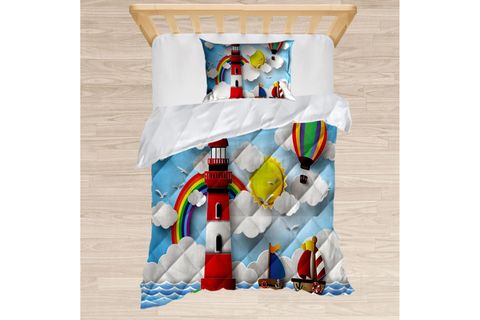ELSE KIRMIZI YARIŞ ARABALI 3D DESENLİ TEK KİŞİLİK ÇOCUK MİKROFİBER ELYAF DOLGULU YASTIK KILIFI 155X215