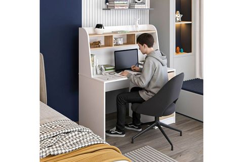 ORİNA ÇALIŞMA MASASI, BEYAZ DERİN SEPET