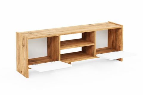 RAVEL TELEVİZYON SEHPASI, BEYAZ KAPAKLI, 120 CM