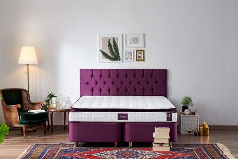 NİRON PURPLE YATAK, PEDLİ FULL ORTA SERT YATAK, 180X200