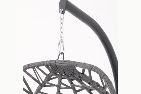 MAKROME TEK KİŞİLİK BAHÇE SALINCAĞI, ANTRASİT KREM