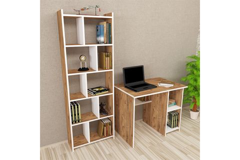 KALENDER DEKOR AVEL SNOW BİLGİSAYAR VE ÇALIŞMA MASASI TAKIMI, BEYAZ, 90 CM, AVS02