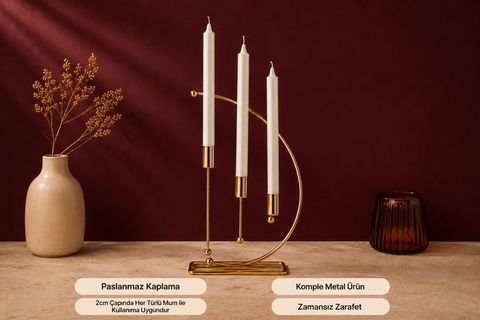MBA NOTA ŞAMDAN MUMLUK, GOLD, 17X7X36 CM