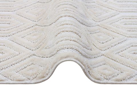 TÜRKMEN HALI HARVEY HR01 KABARTMALI MODERN SALON HALISI, BEYAZ, 120X180