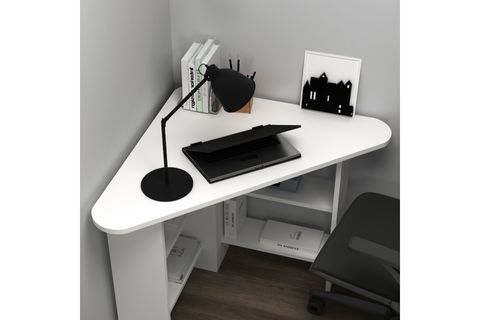 CORNER KÖŞE RAFLI ÇALIŞMA MASASI, BEYAZ