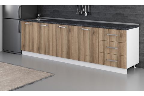 MİNAR 280 CM MUTFAK DOLABI BEYAZ DORE 280-D2-ALT MODÜL