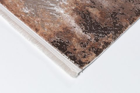 ATLAS HALI FRAPE FP07C KAHVE KREM TURUNCU MODERN SALON HALISI 120X180