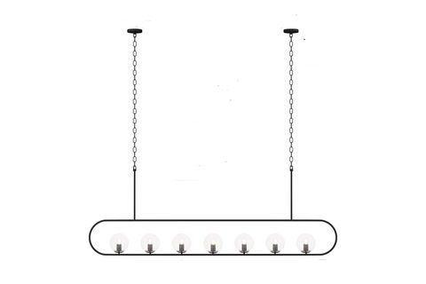 SULTAN YEDİLİ AVİZE, ŞEFFAF SİYAH, 200 CM