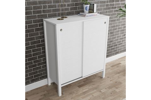 VENEZİA PREMİUM AYAKKABILIK WOOD BEYAZ, 2 SÜRGÜLÜ KAPAKLI