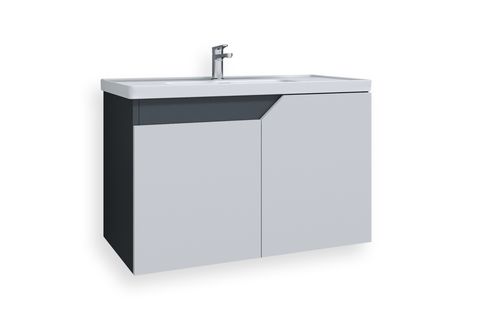 TETA HOME NAPOLİ BANYO LAVABOLU ALT DOLAP, ANTRASİT BEYAZ, 80CM