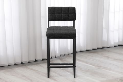 RİVA BAR MUTFAK SANDALYESİ, SİYAH AYAKLI, ANTRASİT