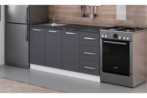 MİNAR 160 CM MUTFAK DOLABI BEYAZ ANTRASİT 160-A1-ALT MODÜL