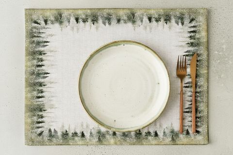 PASTEL ORMAN PAMUKLU DÖRT ADET AMERİKAN SERVİSİ