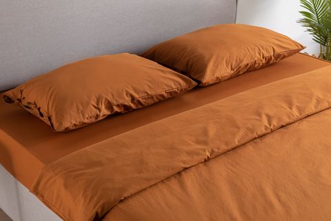 LUNA COZY YIKANMIŞ PAMUKLU NEVRESİM SETİ, ÇİFT KİŞİLİK, KİREMİT
