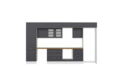 ALVİNKA 410X240 CM KLASİK MEBRAN MUTFAK DOLABI, MBB E90B60S60 3 MEBRAN ANTRASİT SUNTALAM