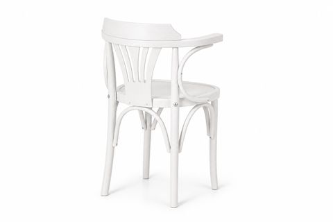 DEKOPAJLI AHŞAP KOLLU SANDALYE, BEYAZ