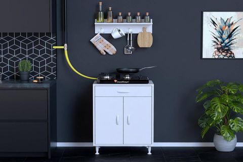 QPLAS L OCAK ALTI 1 RAFLI SET, 48 CM, ASKILI RAFLI