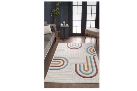 ELİT BUKLELİ MULTİ RENKLER YUMUŞAK PELUŞ POST SHAGGY SALON HALISI, B0691B, 160X230