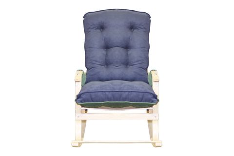 MOSSO AHŞAP ÇİFT MİNDERLİ SALLANAN SANDALYE, YEŞİL FÜME