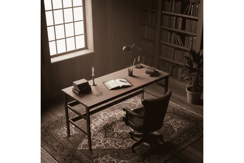 WOODESK RUSTİCO AHŞAP ÇALIŞMA MASASI, TİK RENK
