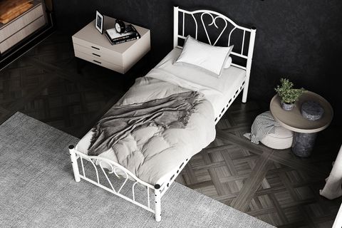 ARGİMO ORKİDE FERFORJE KARYOLA, BEYAZ, 100X200