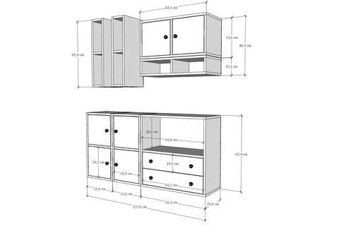 BK ÇOK AMAÇLI DOLAP, 6 KAPAK 4 ÇEKMECELİ, KBR