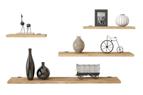 YURUDESİGN SHELF UÇAN DUVAR RAFI, DÖRTLÜ, ÇAM, R18
