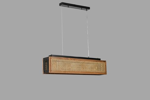 KUMSAL DİKDÖRTGEN RATTAN AVİZE, CEVİZ