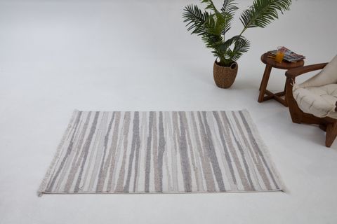 4K INFİNİTY COLLECTİON MODERN MAKİNE HALISI 02, WHİTE BEİGE, 80X150 CM