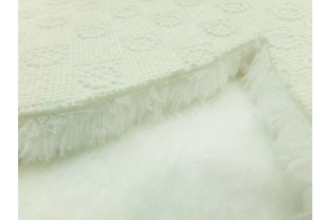 BALAT HALI DEKORATİF BEYAZ-GRİ-DESENLİ PELUŞ PAPATYA DESEN HALI AÇIK GRİ - 150X150