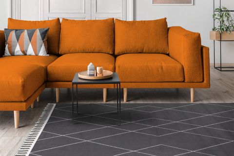 EKO HALI URBAN URB 02 SİYAH GRİ ETNİK HAV TOZ VERMEZ YUMUŞAK KESME YOLLUK HALI 80X350