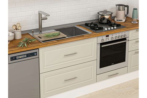 ALVİNKA 385X240 CM KLASİK MEBRAN MUTFAK DOLABI, MB E80S60S45 1 MEBRAN KUMTAŞI SUNTALAM