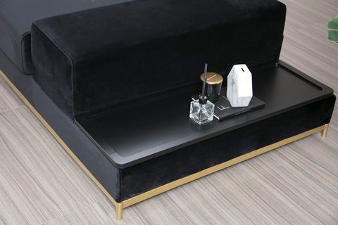 SOHO ÜÇLÜ KOLTUK, SİYAH, SOL, GOLD AYAK